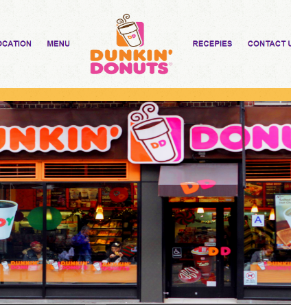 dunkin-donut webpage